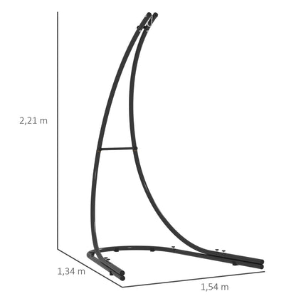 C-Shape hanging chair frame in metal, indoor/outdoor, capacity 150 kg