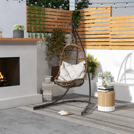 C-Shape hanging chair frame in metal, indoor/outdoor, capacity 150 kg