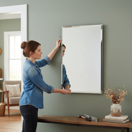 Frameless Bevelled Wall Mirror, 50 x 70 cm