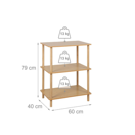 Freestanding 3-Tier Bamboo Shelf for Bathroom, Kitchen