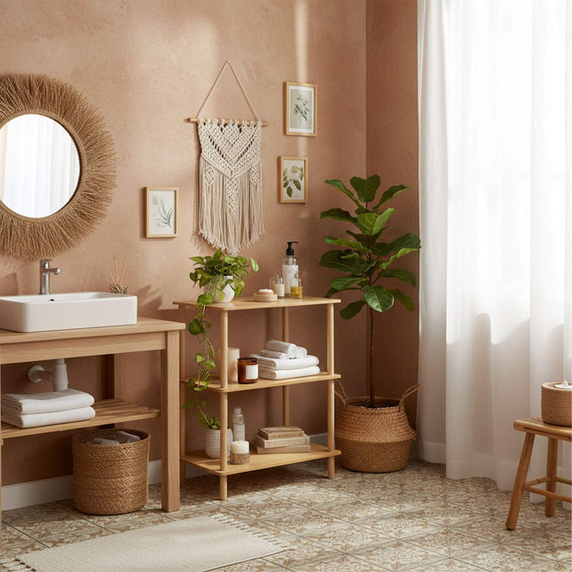 Freestanding 3-Tier Bamboo Shelf for Bathroom, Kitchen