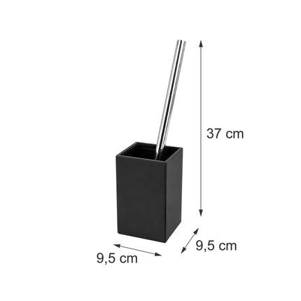 Freestanding Bamboo & Steel Toilet Brush Set with Holder