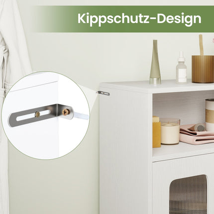 Freestanding Bathroom Cabinet with Adjustable Shelves, White