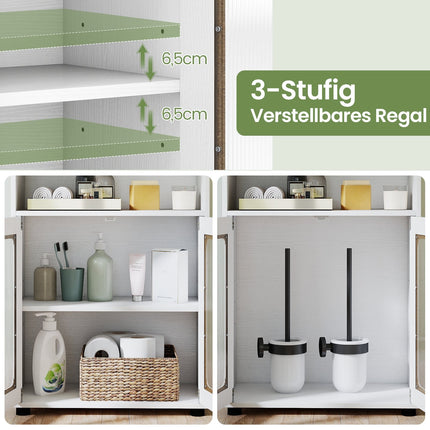 Freestanding Bathroom Cabinet with Adjustable Shelves, White