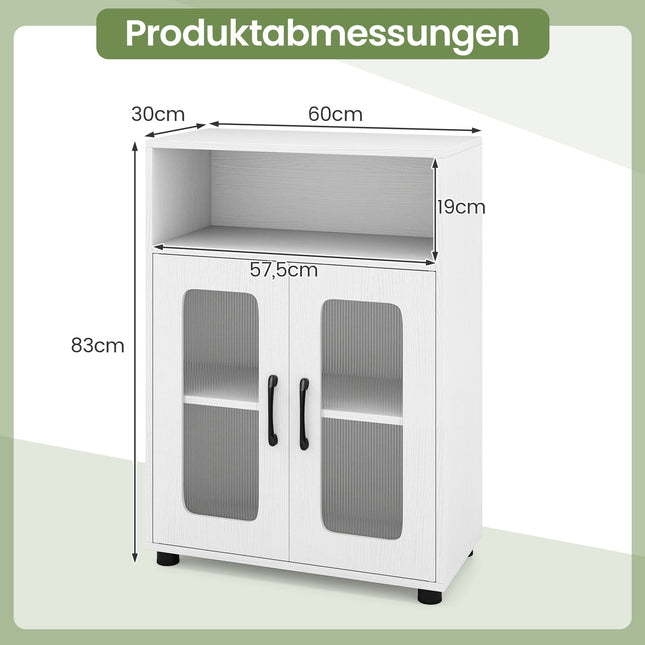 Freestanding Bathroom Cabinet with Adjustable Shelves, White