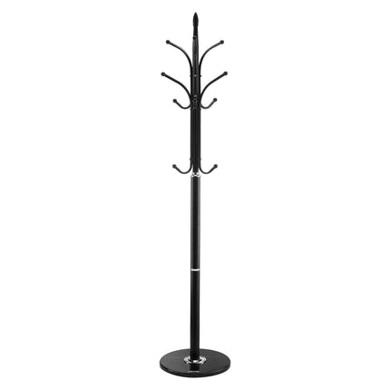 Freestanding Coat Rack – Marble Base, 6 Hooks