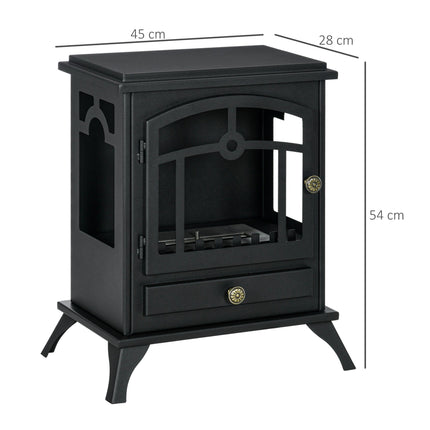 Freestanding Ethanol Fireplace, Black, 3h Burn Time