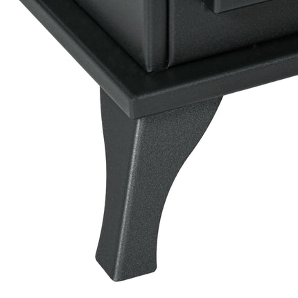 Freestanding Ethanol Fireplace, Black, 3h Burn Time