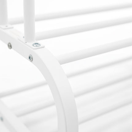 Freestanding Iron Clothes Rack with 2 Rails & Shelves