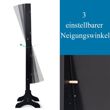 Freestanding Jewelry Cabinet with Full-Length Mirror, Black