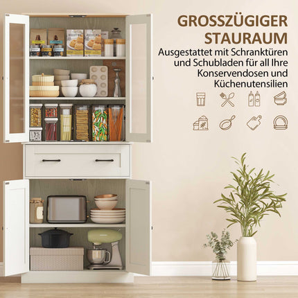 Freestanding Kitchen Pantry Cabinet with Adjustable Shelves