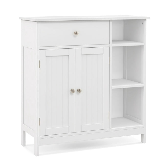 Freestanding Kitchen Storage Cabinet With Drawer, White
