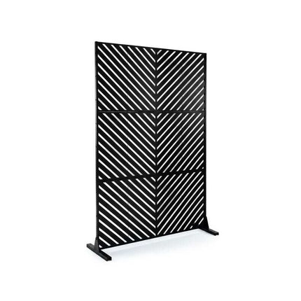 Freestanding Metal Privacy Screen for Patio and Garden, 183 cm, Black
