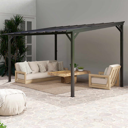Freestanding Patio Cover, 3x4.3m, Polycarbonate Roof