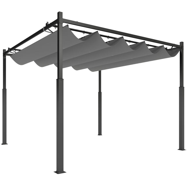 Freestanding Pergola 3x3m with Sliding Roof, UV Resistant