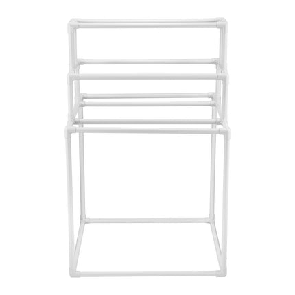 Freestanding Pool Towel Rack, 8-Bar PVC Indoor/Outdoor