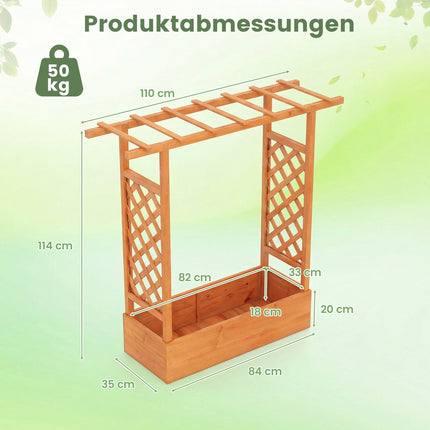 Freestanding Raised Garden Bed with Trellis, Spruce Wood