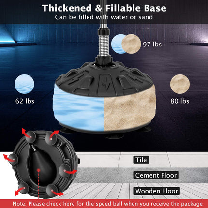Freestanding Reflex Punching Bag, Adjustable Height, Gloves