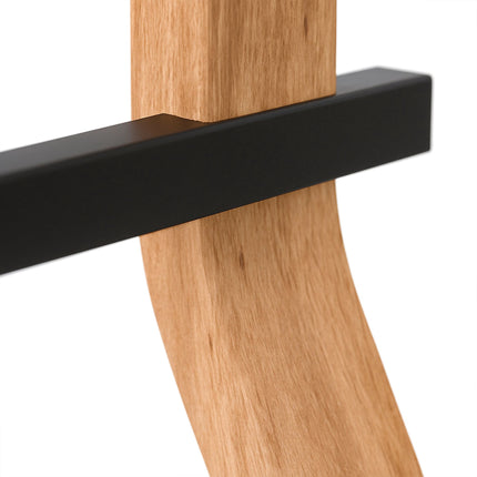 Freestanding Towel Rack, 2-Bar, Bent Wooden Frame