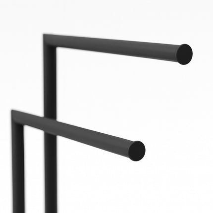 Freestanding Towel Rack, 2-Bar Matte Metal Bathroom