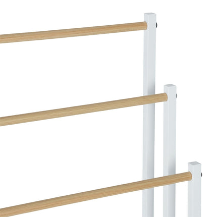 Freestanding Towel Rack, 3 Rails, Metal/Wood Finish