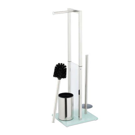 Freestanding WC set in steel & glass