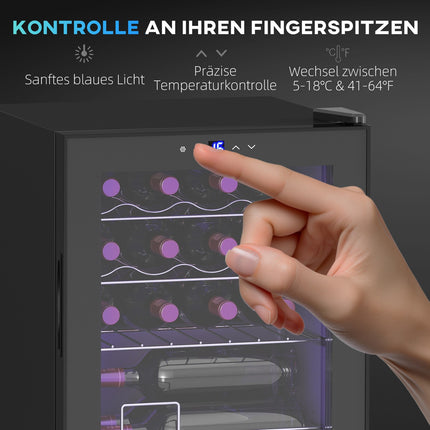 Freestanding Wine Fridge, 16 Bottles, Touchscreen, LED