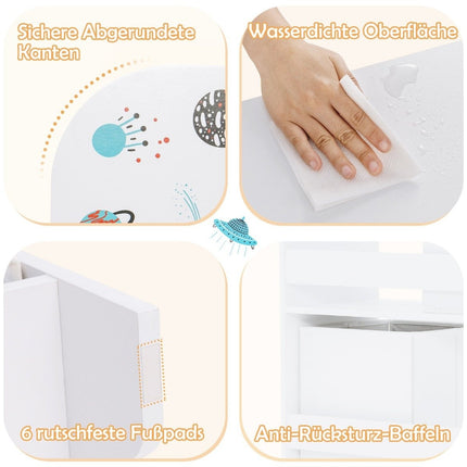 Freestanding children's room cupboard 3-tier children's room shelf UFO white