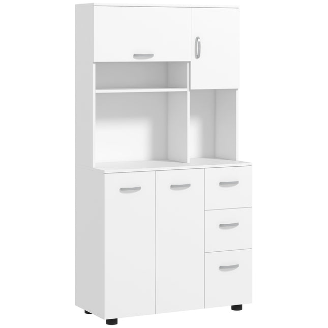 White Freestanding Kitchen Cabinet, 89x39.5x168 cm, MDF