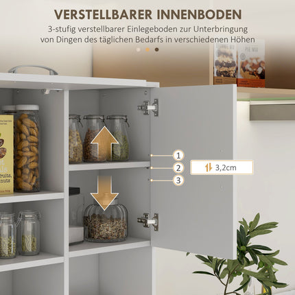 White Freestanding Kitchen Cabinet, 89x39.5x168 cm, MDF
