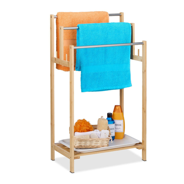 Freestanding towel rail with shelf