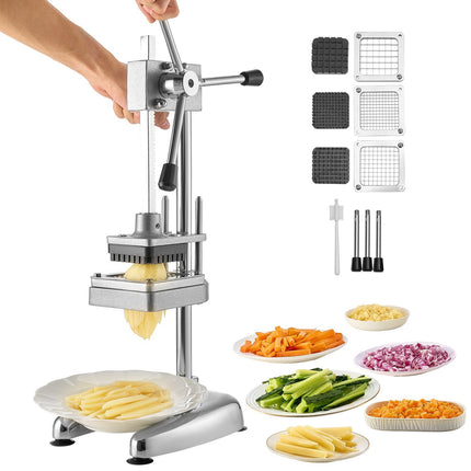 French Fry Cutter, Stainless Steel, 3 Blades 1/4-1/2 in