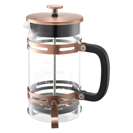 French Press Coffee Maker 1L, Borosilicate Glass, Steel Filter