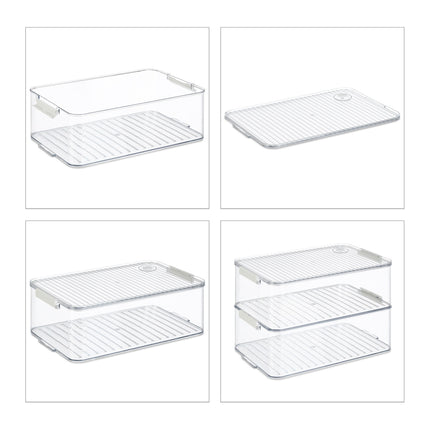 Fridge Storage Boxes with Lids, Set of 2, Date Display