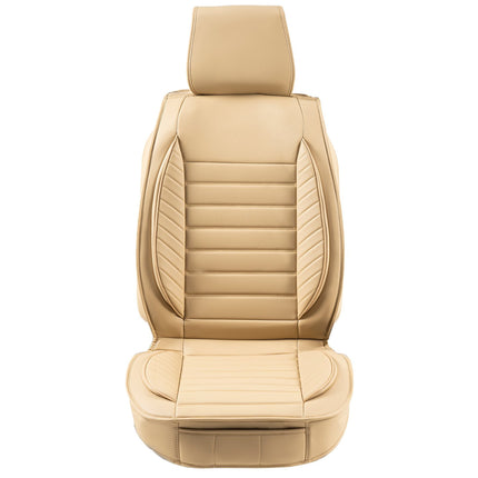 Front Car Seat Covers 2-Pack, Faux Leather, Beige