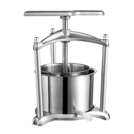 Fruit Wine Press 1.5 Gal, Stainless Steel, Manual T-Handle