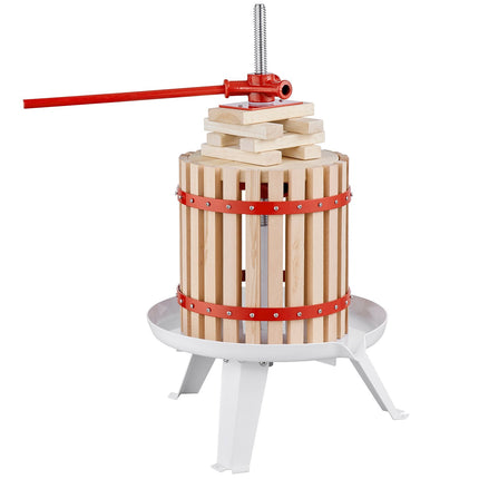 Fruit Wine Press 1.6 Gal, Manual Solid Wood Basket