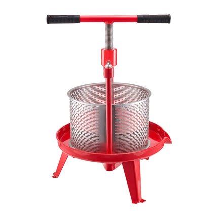 Fruit Wine Press 9L, Stainless Steel Basket, T-Handle