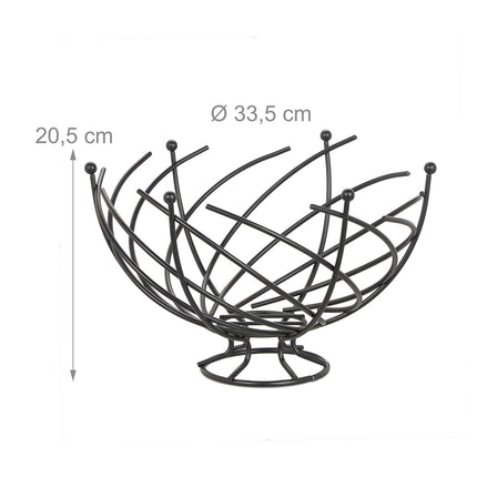Fruit bowl in black metal