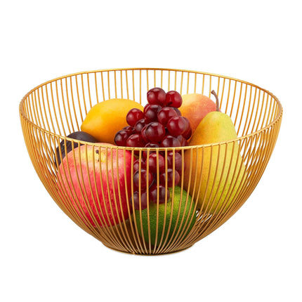 Fruit bowl in gold metal