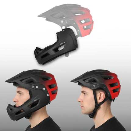 Full-Face Bike Helmet, Size L 58–61 cm, Detachable Chin Guard