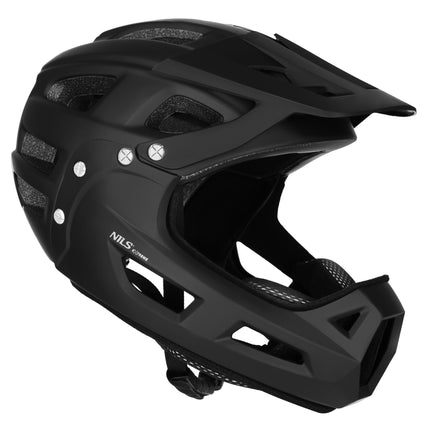 Full-Face Helmet, Black, Detachable Chin Guard, L 58–61 cm