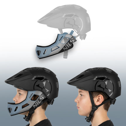 Full-Face Helmet with Removable Chin Guard, 48-53cm
