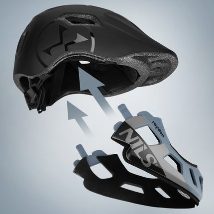 Full-Face Helmet with Removable Chin Guard, 48-53cm