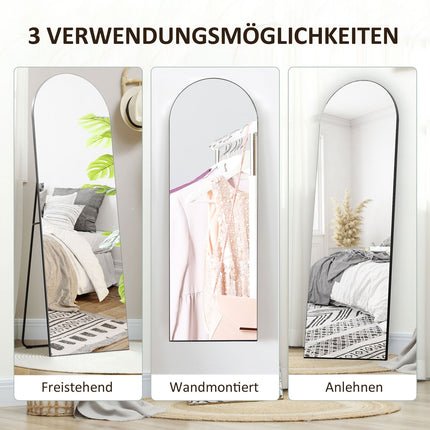 Arc full-length mirror 150x50cm, shatterproof, black