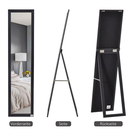 Black Full-length standing mirror, 154x37 cm, Living room/bedroom