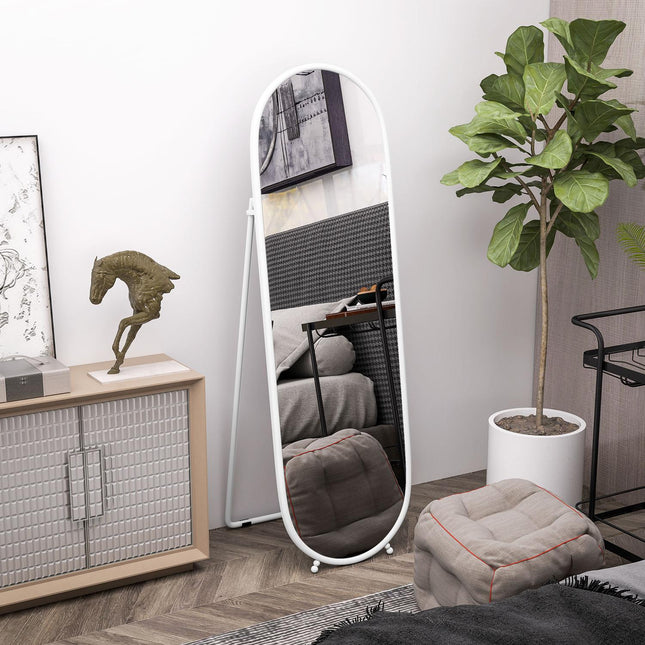 Oval full-length mirror - 160x40 cm Wall mirror with stand