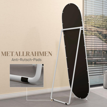 Oval full-length mirror - 160x40 cm Wall mirror with stand