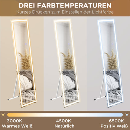 Full-length LED mirror, 40x150cm, Touch Control, White