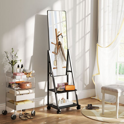 Standing full-length mirror, 42 x 155 cm, black
